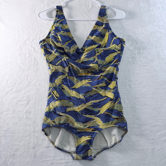 Fortex-C Other - Retro One Piece Swimsuit Abstract Wave Print Fortex-C No Size
